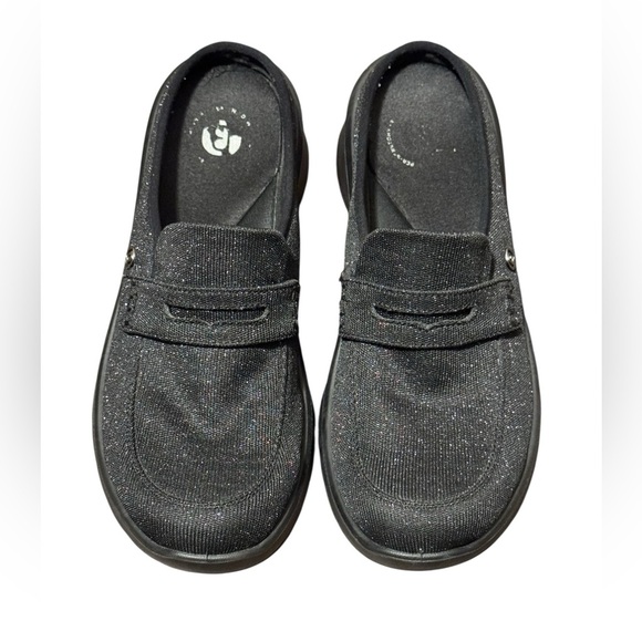 Bzees Mules Clogs Womens Black Glitter Slip On Shoes Size 9 Slides - Picture 6 of 7